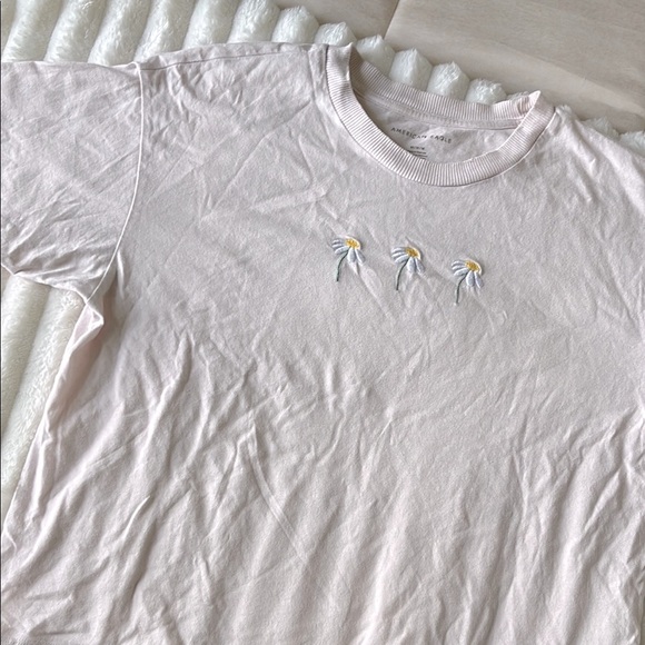 American Eagle Outfitters Tops - American Eagle Embroidered Flowers Tee Shirt
